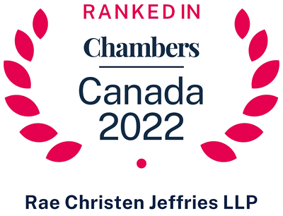 Ranked in Chambers Canada 2022 - Rae Christen Jeffries LLP