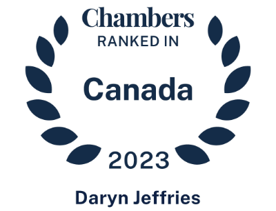 Ranked in Chambers Canada 2023 - Daryn Jeffries