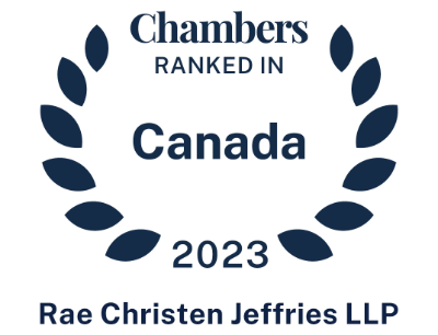 Ranked in Chambers Canada 2023 - Rae Christen Jeffries LLP