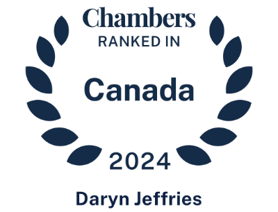 Ranked in Chambers Canada 2024 - Daryn Jeffries